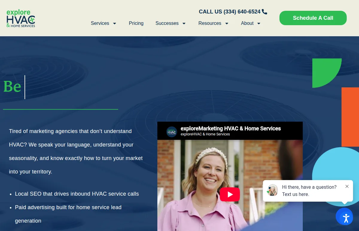 exploreHVAC public homepage screenshot