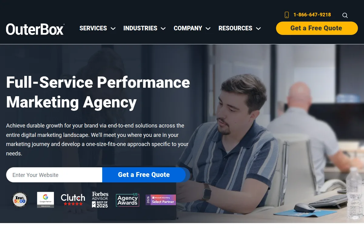 OuterBox public homepage screenshot